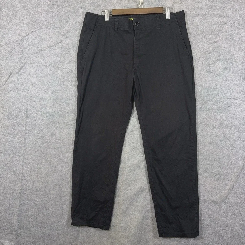 Lee Extreme Comfort Chino Pants Mens 36x30 Black Straight Fit Stretch